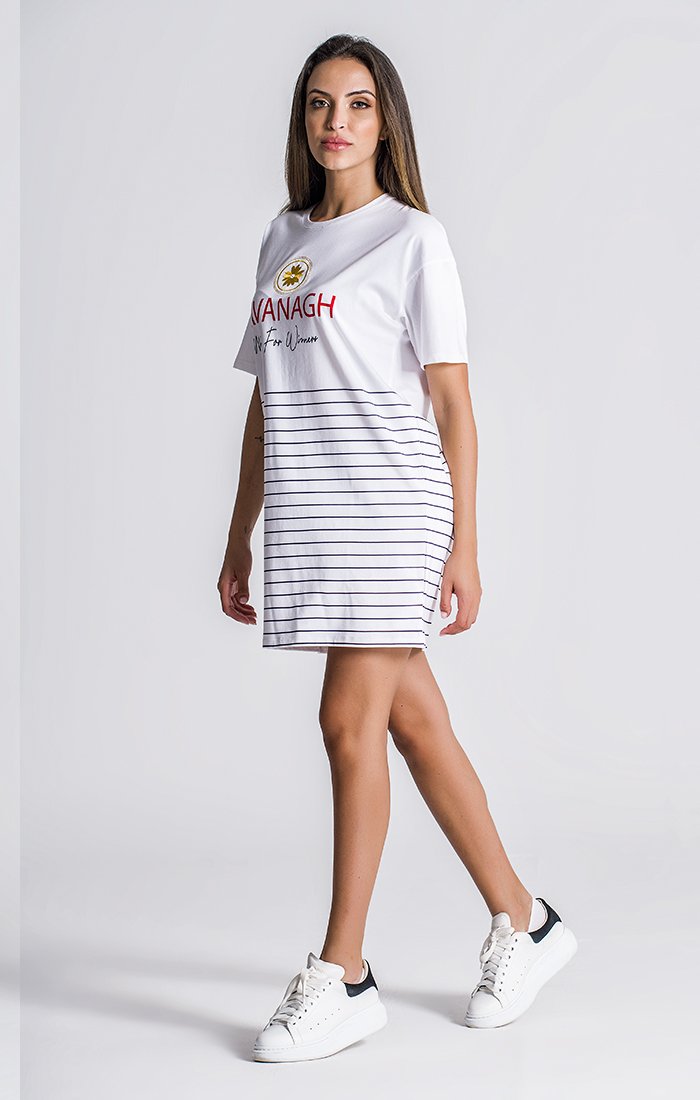 White Nautical Winners Tee Dress