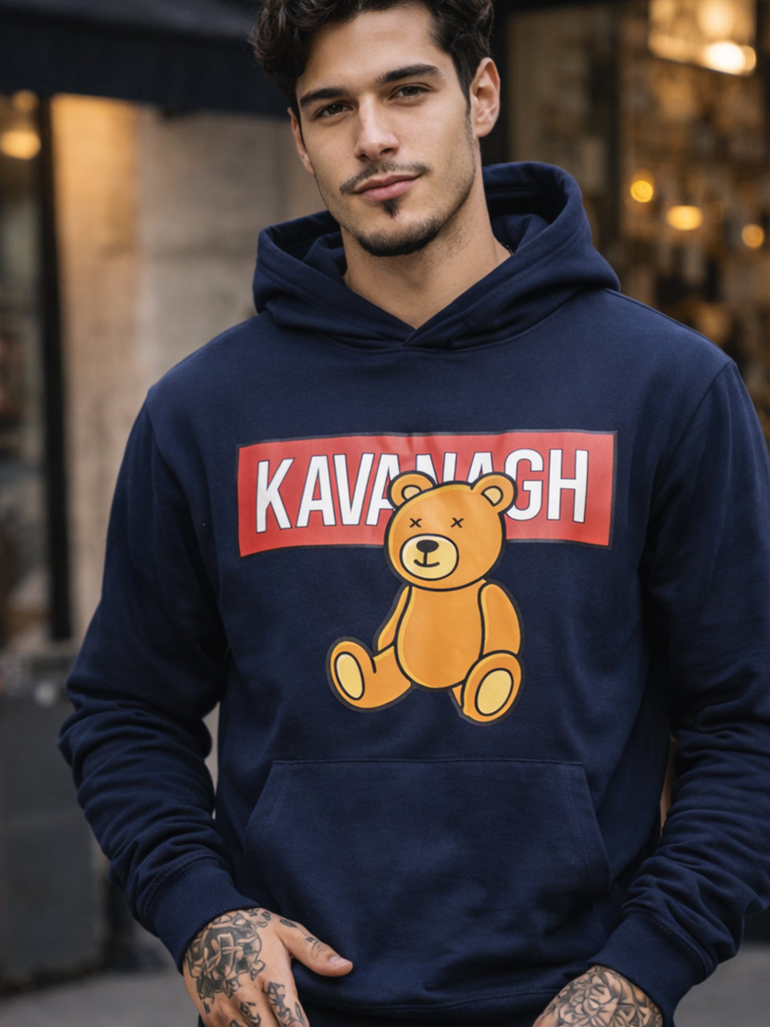 Dark Blue Bear Alert Hoodie