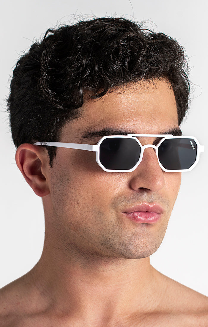 White Hexa Sunglasses