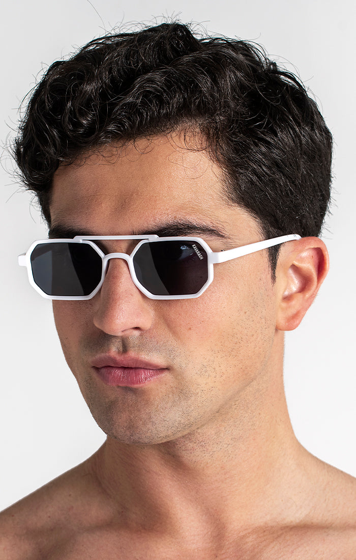 White Hexa Sunglasses