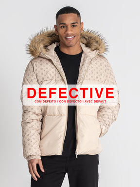 Beige Logomania Puffer Jacket (Defective)