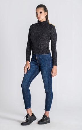 Black Constellation Sparkle Turtleneck