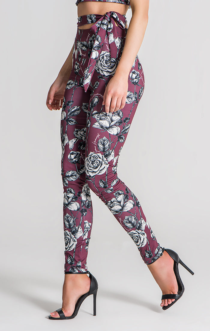 Burgundy Novel Leggings