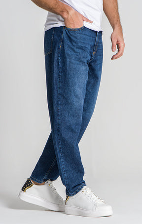 Dark Blue Balloon Leg Jeans