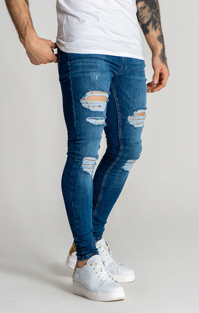 Dark Blue Core Destroyed Jeans