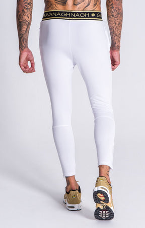 White Scuba Joggers With GK Gold Lurex Elastic