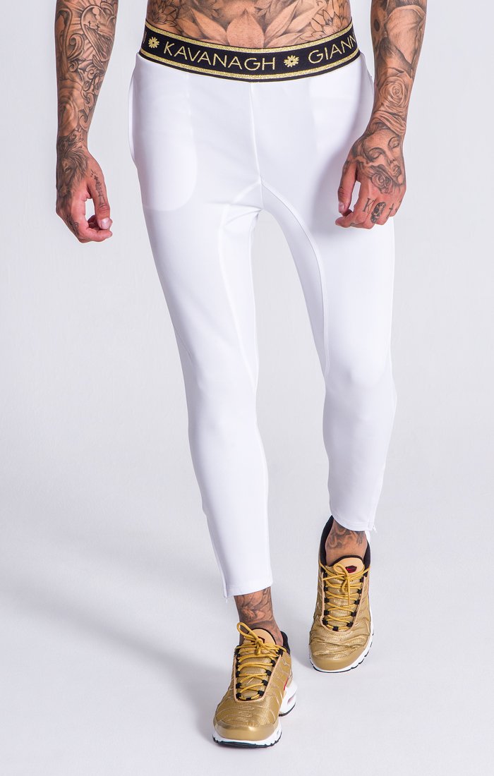 White Scuba Joggers With GK Gold Lurex Elastic