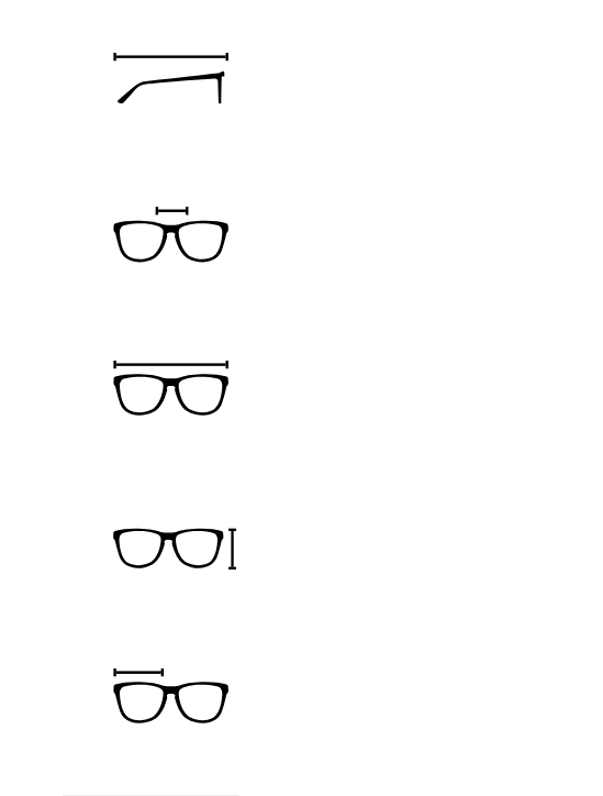 Schéma des dimensions des lunettes